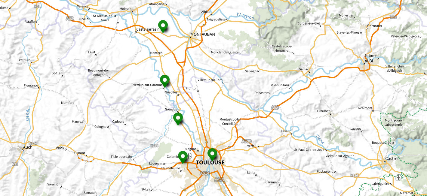 Carte des agences d'aide à domicile Domconfort